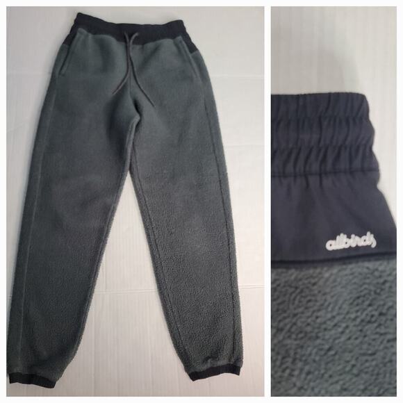 ALLBIRDS Fluff Fleece Sweatpants Womens Sz Small Drawstring Deep Pile - Picture 1 of 8